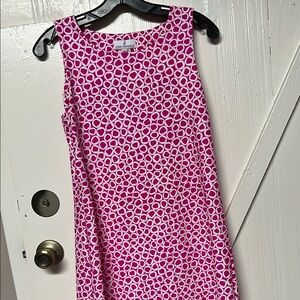 Jude Connally Pink and White Geometric Dress